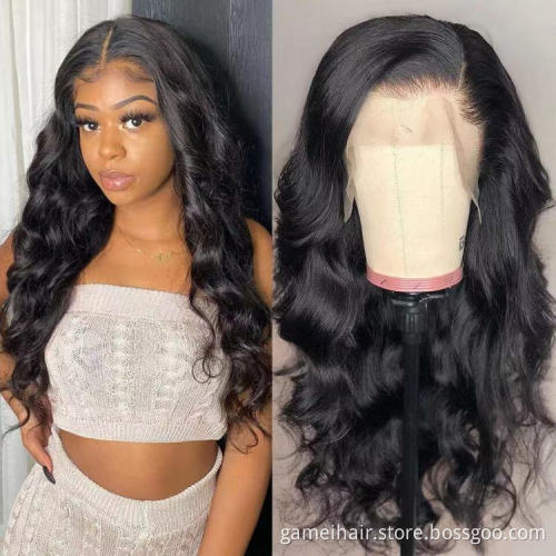 Human Hair Hd Swiss Lace Front Wig Pre Plucked Raw Brazilian Virgin Human Hair Body Wave Transparent 360 Full Lace Frontal Wig